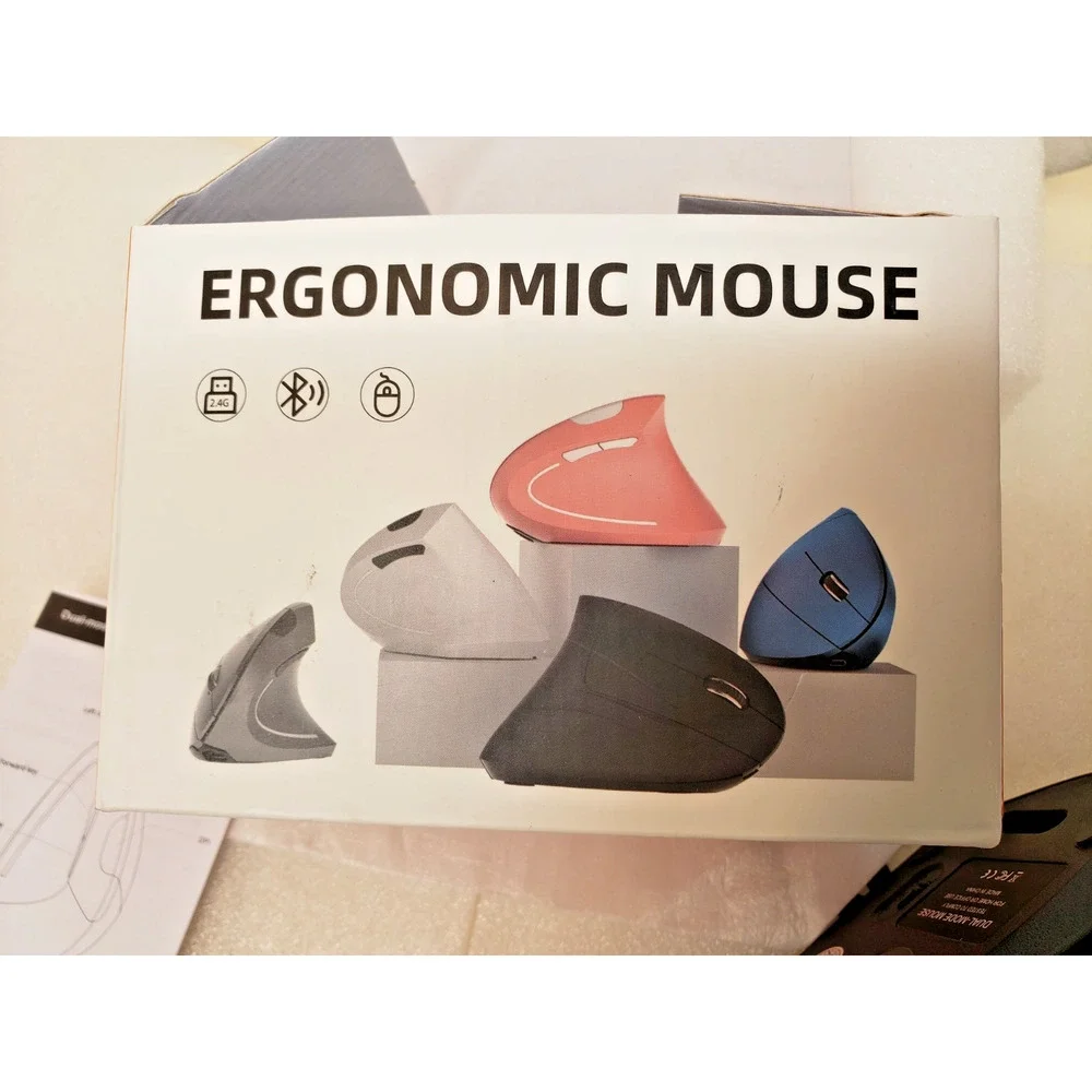 Dual-Mode Bluetooth & 2.4G Wireless Vertical Ergonomic Mouse – Black